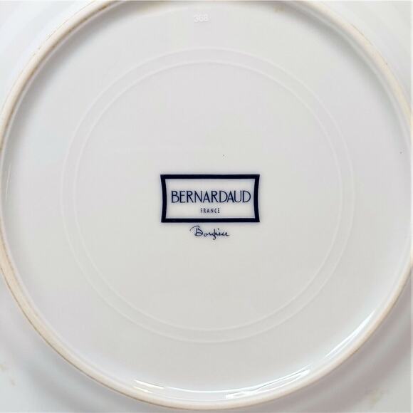 (2)  Bernardaud 8-3/8" Salad Plates Limoges Borghese 1993-2010 Royal Blue France - Picture 5 of 5